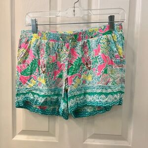 Lilly Pulitzer High Waist Pink and Green Shorts